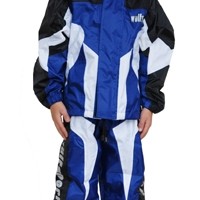 WULFSPORT JUNIOR GIACCA E PANTALONE ANTIPIOGGIA BLU