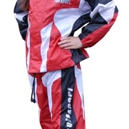 WULFSPORT JUNIOR GIACCA E PANTALONE ANTIPIOGGIA ROSSO