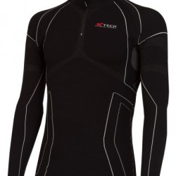 X-TECH MAGLIA RACE 3 MANICHE LUNGHE LUPETTO CON ZIP NERA