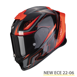 SCORPION EXO-R1 EVO AIR GAZ NERO LUCIDO-ROSSO