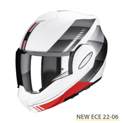 SCORPION EXO-TECH EVO GENRE BIANCO OPACO-ARGENTO-ROSSO