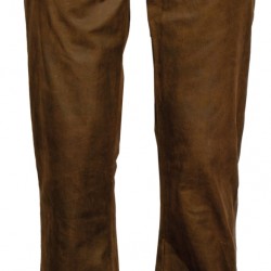 MODEKA JEANS IN PELLE STEMP MARRONE